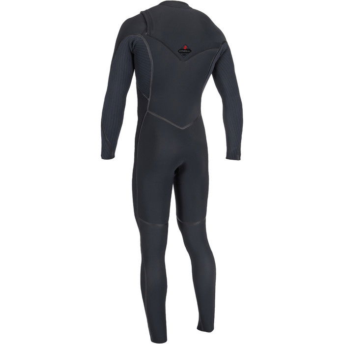 2024 O'Neill Hombres Hyperfreak Fire 4/3mm Chest Zip Neopreno 5512 - Black